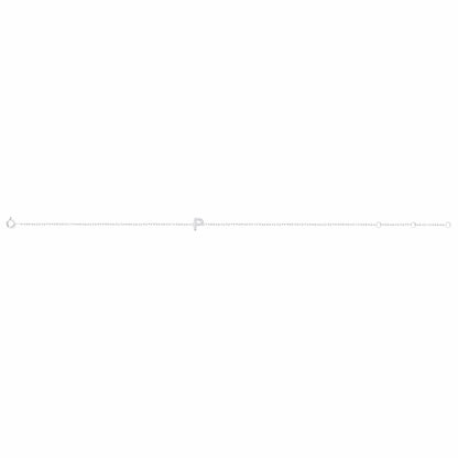 14K White .05 CTW Diamond Initial P 6-7 Bracelet