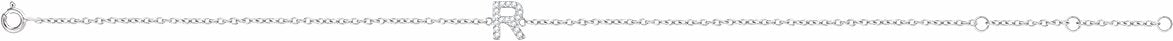 14K White .06 CTW Diamond Initial R 6-7 Bracelet