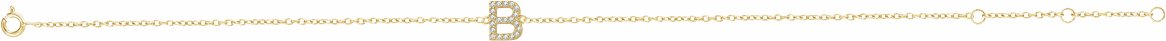 14K Yellow .07 CTW Diamond Initial B 6-7 Bracelet