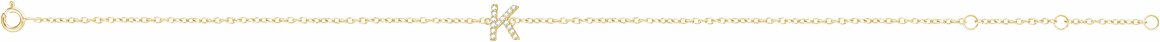 14K Yellow .05 CTW Diamond Initial K 6-7 Bracelet