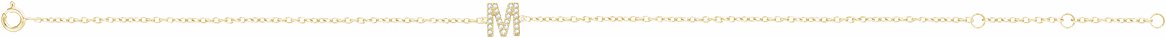 14K Yellow .07 CTW Diamond Initial M 6-7 Bracelet