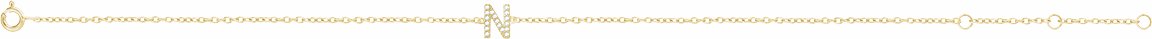 14K Yellow .06 CTW Diamond Initial N 6-7 Bracelet