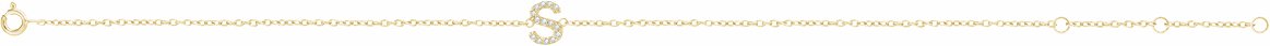 14K Yellow .05 CTW Diamond Initial S 6-7 Bracelet