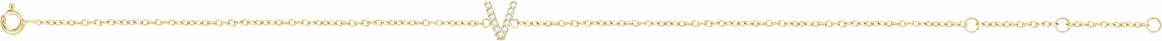 14K Yellow .05 CTW Diamond Initial V 6-7 Bracelet