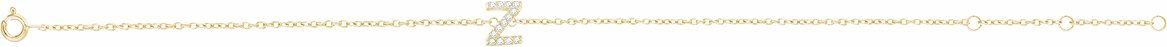 14K Yellow .06 CTW Diamond Initial Z 6-7 Bracelet