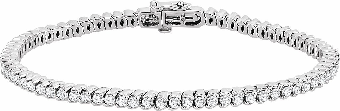 14K White 2 3/4 CTW Diamond 7 Line Bracelet