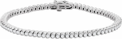 14K White 2 3/4 CTW Diamond 7 Line Bracelet