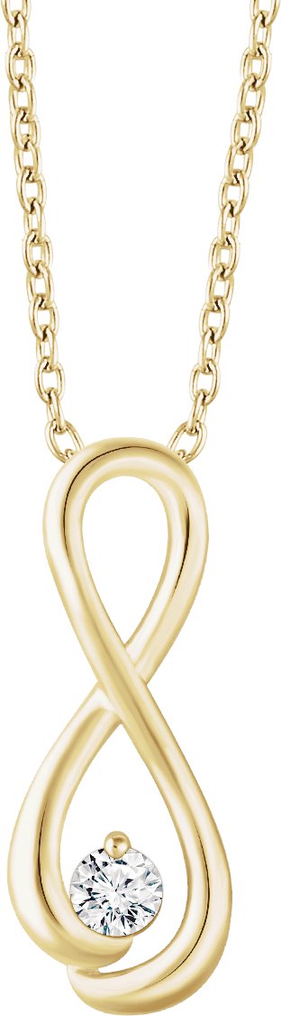 14K Yellow 1/6 CTW Diamond Infinity-Inspired 16-18 Necklace