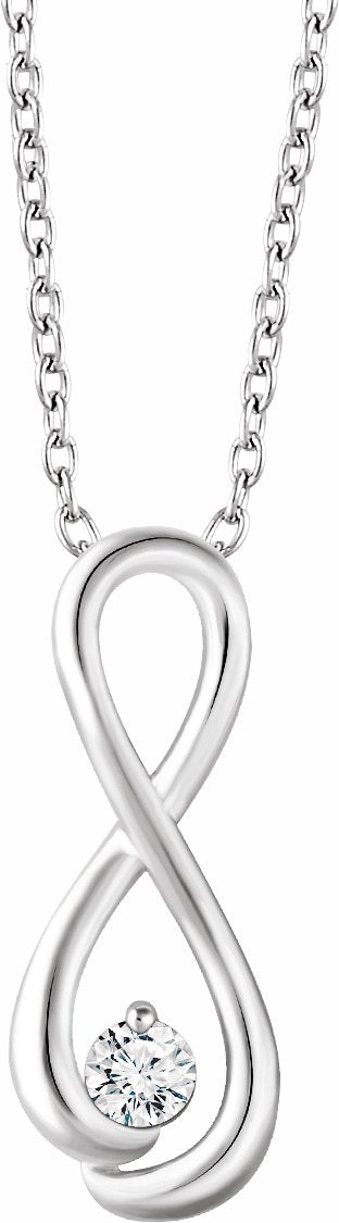14K White 1/6 CTW Diamond Infinity-Inspired 16-18 Necklace