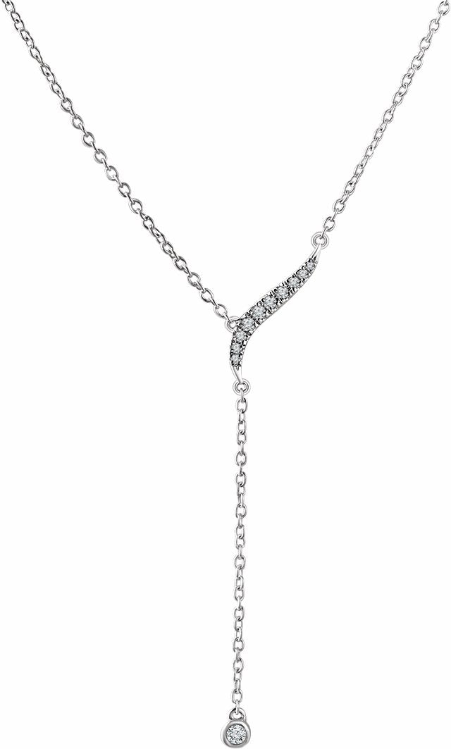 14K White 1/10 CTW Diamond Y 16-18 Necklace