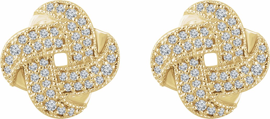14K Yellow 1/3 CTW Diamond Knot Earrings