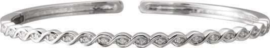 14K White 1/6 CTW Diamond Stackable Bangle Bracelet