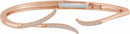 14K Rose 1/4 CTW Diamond Hinged 7 Bracelet