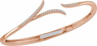 14K Rose 1/4 CTW Diamond Hinged 7 Bracelet