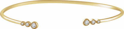 14K Yellow 1/4 CTW Diamond Cuff 7 Bracelet