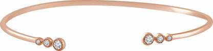 14K Rose 1/4 CTW Diamond Cuff 7 Bracelet