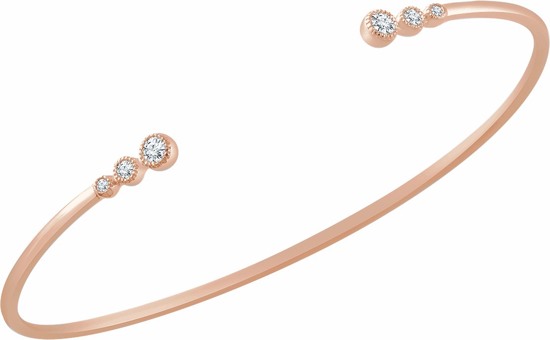 14K Rose 1/4 CTW Diamond Cuff 7 Bracelet