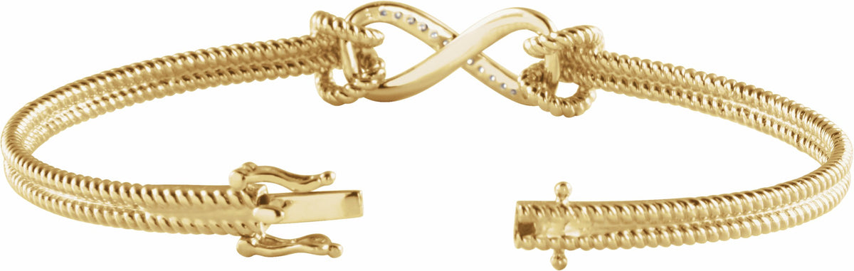14K Yellow 1/8 CTW Diamond Bangle 7.5 Bracelet