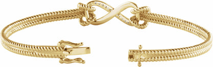 14K Yellow 1/8 CTW Diamond Bangle 7.5 Bracelet