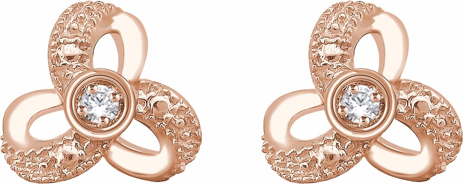 14K Rose 1/6 CTW Diamond Knot Earrings