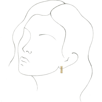 14K Rose 19.6 mm Chain Link Hoop Earrings