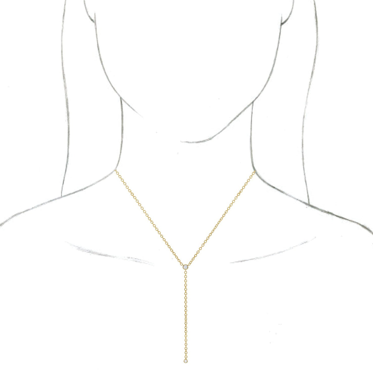 14K Yellow 1/5 CTW Diamond Y 15-17 Necklace
