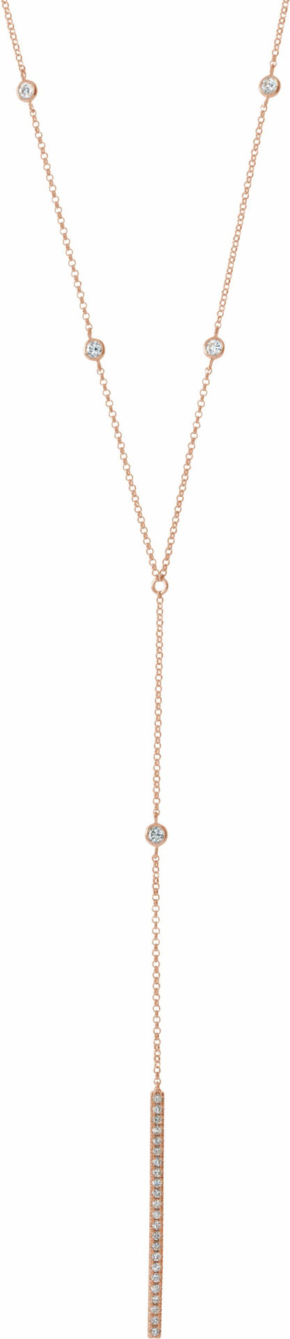 14K Rose 1/3 CTW Diamond Y 15-17 Necklace
