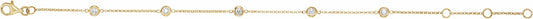 14K Yellow 1/4 CTW Diamond Bezel-Set 5-Station Bracelet