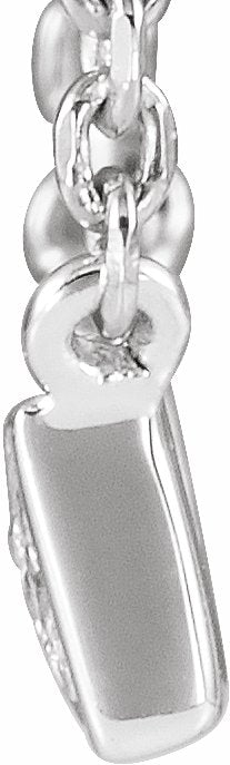 14K White .05 CTW Diamond Bar 18 Necklace