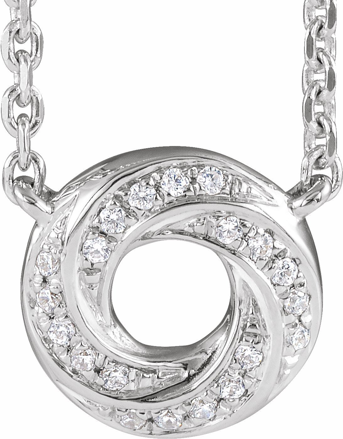 14K White .06 CTW Diamond Geometric 18 Necklace