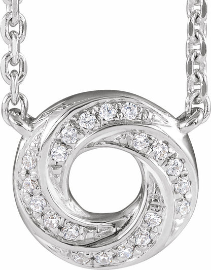 14K White .06 CTW Diamond Geometric 18 Necklace
