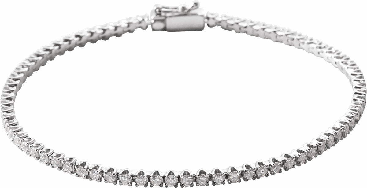 14K White 2 CTW Diamond Line 7 Bracelet