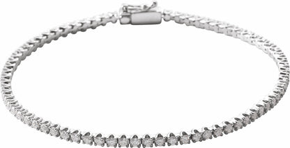 14K White 2 CTW Diamond Line 7 Bracelet