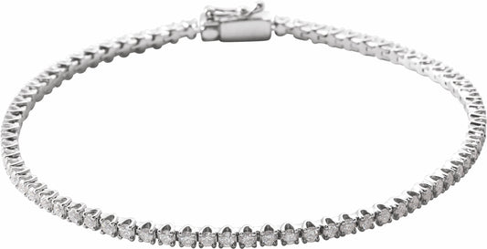 14K White 2 CTW Diamond Line 7 Bracelet