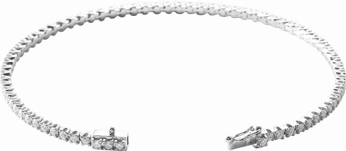 14K White 2 CTW Diamond Line 7 Bracelet