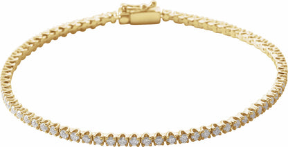 14K Yellow 2 CTW Diamond Line 7 Bracelet