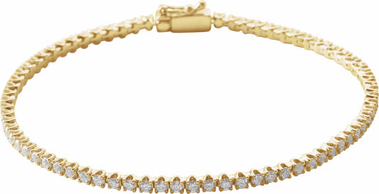 14K Yellow 2 CTW Diamond Line 7 Bracelet