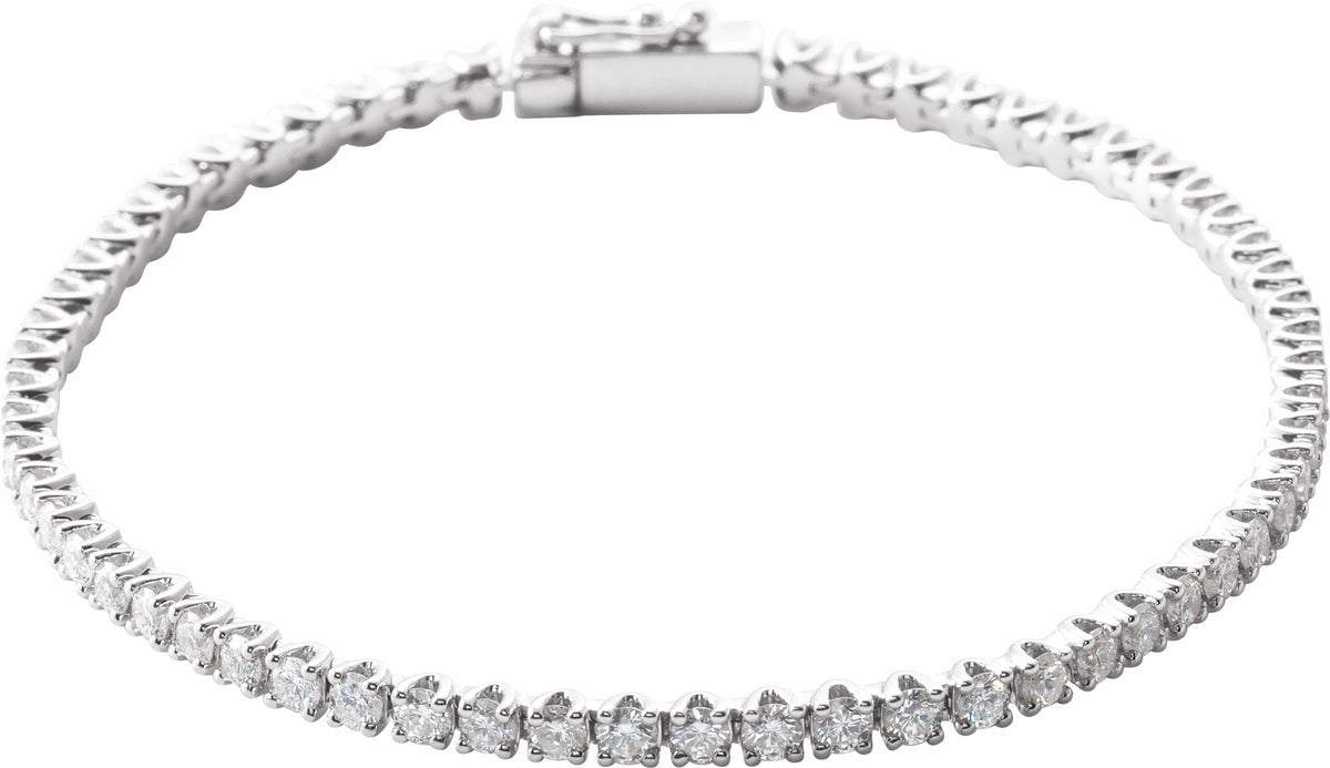14K White 3 CTW Diamond Line 7 Bracelet