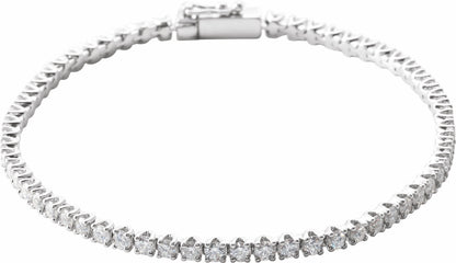 14K White 3 CTW Diamond Line 7 Bracelet