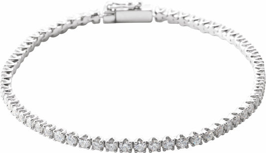 14K White 3 CTW Diamond Line 7 Bracelet