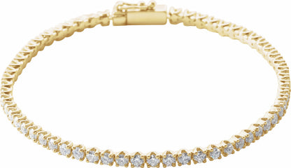 14K Yellow 3 CTW Diamond Line 7 Bracelet