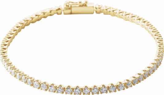 14K Yellow 3 CTW Diamond Line 7 Bracelet