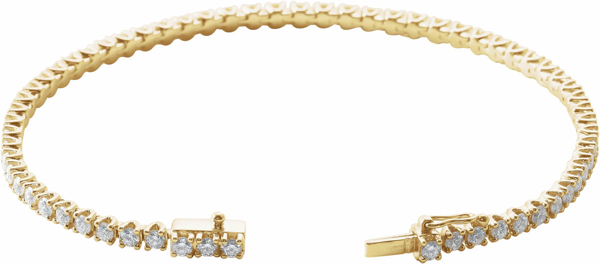 14K Yellow 3 CTW Diamond Line 7 Bracelet