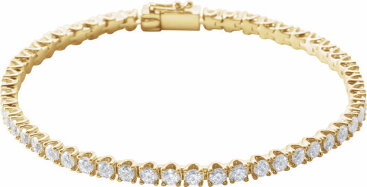 14K Yellow 5 CTW Diamond Line 7 Bracelet