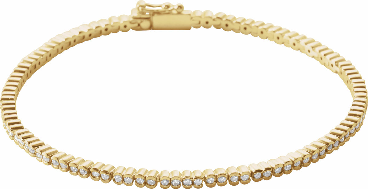 14K Yellow 1 CTW Diamond Line 7 Bracelet