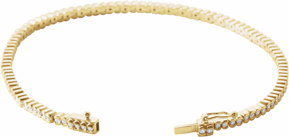 14K Yellow 1 CTW Diamond Line 7 Bracelet