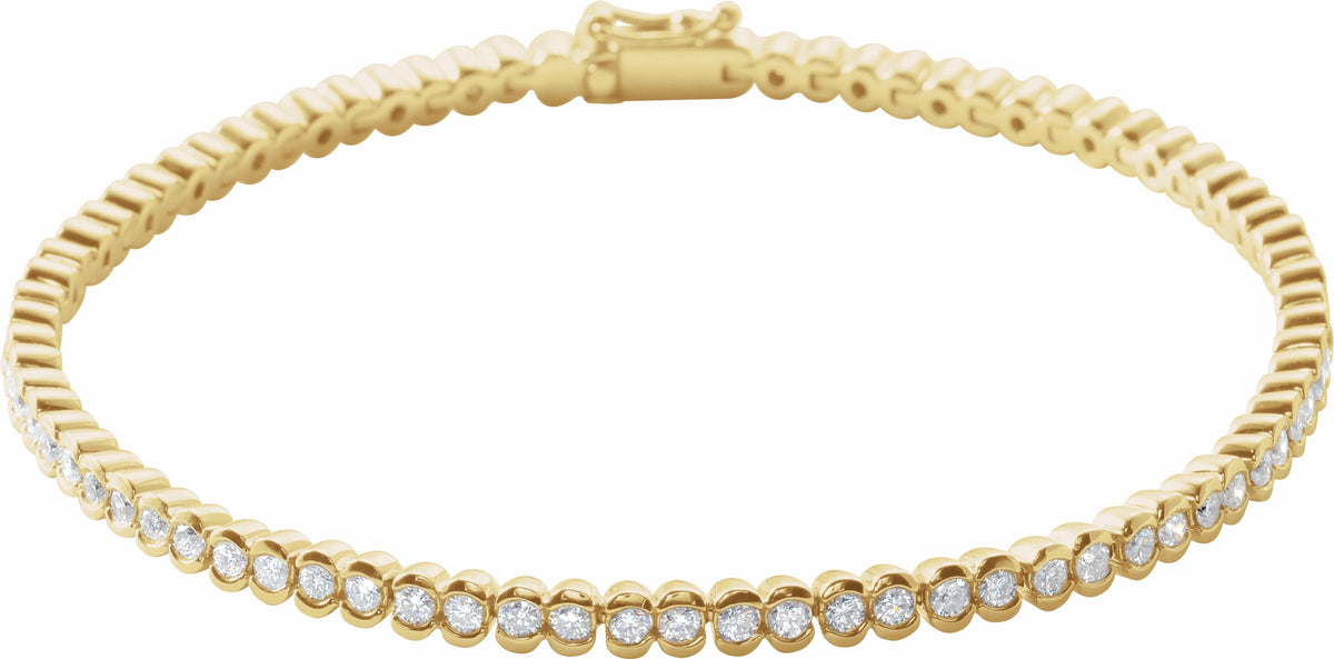 14K Yellow 2 CTW Diamond Line 7 Bracelet