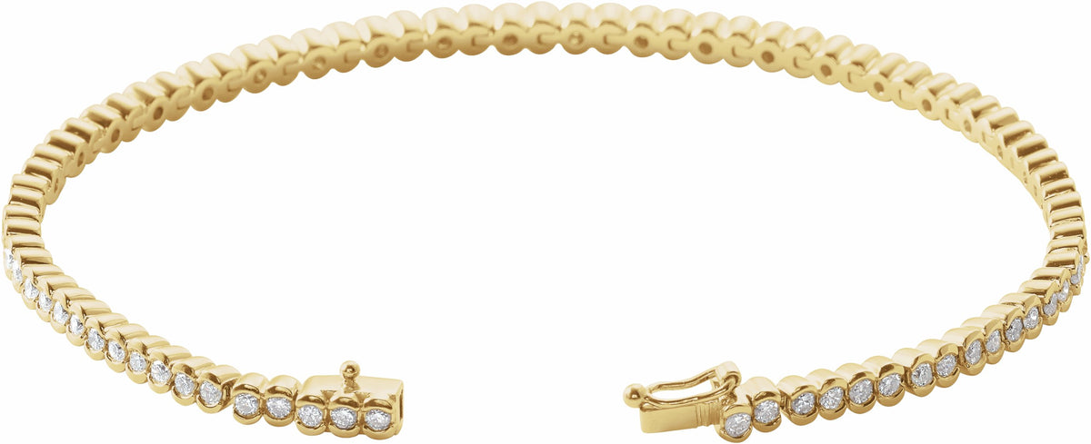 14K Yellow 2 CTW Diamond Line 7 Bracelet