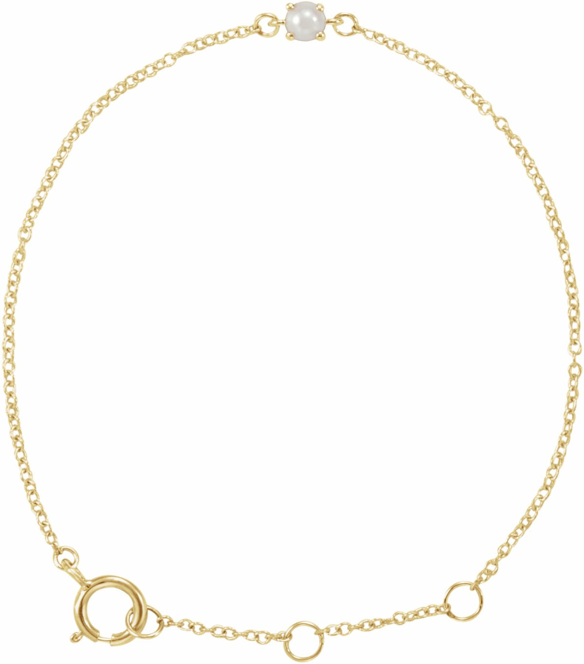 14K Yellow Cultured Freshwater Pearl Youth Birthstone 4 1/2-5 1/2 Bracelet