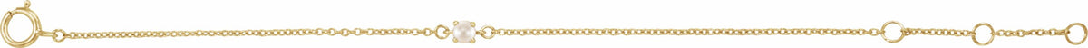 14K Yellow Cultured Freshwater Pearl Youth Birthstone 4 1/2-5 1/2 Bracelet